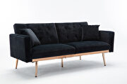 Loveseat sofa with rose gold metal feet and black velvet by La Spezia additional picture 5