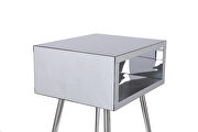 Mirror nightstand, end/ side table in white finish by La Spezia additional picture 2