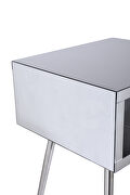 Mirror nightstand, end/ side table in white finish by La Spezia additional picture 11