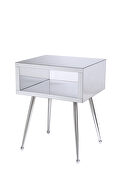 Mirror nightstand, end/ side table in white finish by La Spezia additional picture 12
