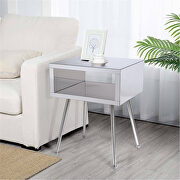 Mirror nightstand, end/ side table in white finish by La Spezia additional picture 14