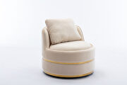 Beige velvet swivel accent barrel chair by La Spezia additional picture 2