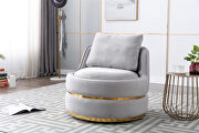 Gray velvet swivel accent barrel chair by La Spezia additional picture 11