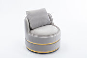 Gray velvet swivel accent barrel chair by La Spezia additional picture 6