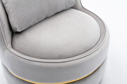 Gray velvet swivel accent barrel chair by La Spezia additional picture 8