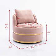 Pink velvet swivel accent barrel chair by La Spezia additional picture 18