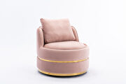 Pink velvet swivel accent barrel chair additional photo 4 of 17