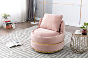 Pink velvet swivel accent barrel chair additional photo 5 of 17
