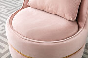 Pink velvet swivel accent barrel chair by La Spezia additional picture 10