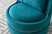 Teal velvet swivel accent barrel chair by La Spezia additional picture 12