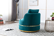 Teal velvet swivel accent barrel chair by La Spezia additional picture 16