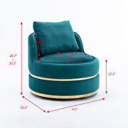 Teal velvet swivel accent barrel chair by La Spezia additional picture 17