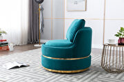 Teal velvet swivel accent barrel chair by La Spezia additional picture 8