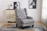 Comfortable rocking chair accent chair with light gray fabric by La Spezia additional picture 12