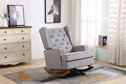 Comfortable rocking chair accent chair with light gray fabric by La Spezia additional picture 13