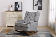 Comfortable rocking chair accent chair with light gray fabric by La Spezia additional picture 14