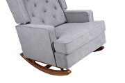 Comfortable rocking chair accent chair with light gray fabric by La Spezia additional picture 20