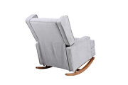 Comfortable rocking chair accent chair with light gray fabric by La Spezia additional picture 4