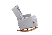 Comfortable rocking chair accent chair with light gray fabric by La Spezia additional picture 5