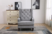 Comfortable rocking chair accent chair with light gray fabric by La Spezia additional picture 6