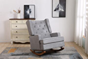 Comfortable rocking chair accent chair with light gray fabric by La Spezia additional picture 7