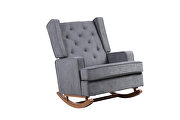 Comfortable rocking chair accent chair with dark gray fabric by La Spezia additional picture 5
