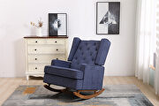 Comfortable rocking chair accent chair with navy fabric by La Spezia additional picture 7