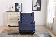 Comfortable rocking chair accent chair with navy fabric by La Spezia additional picture 9