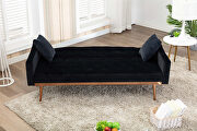 Loveseat sofa with stainless feet black velvet by La Spezia additional picture 2