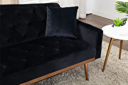 Loveseat sofa with stainless feet black velvet by La Spezia additional picture 11