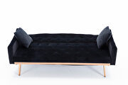 Loveseat sofa with stainless feet black velvet by La Spezia additional picture 14