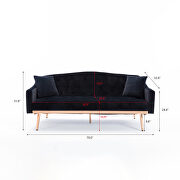 Loveseat sofa with stainless feet black velvet by La Spezia additional picture 16