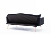 Loveseat sofa with stainless feet black velvet by La Spezia additional picture 3