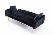Loveseat sofa with stainless feet black velvet by La Spezia additional picture 4