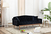 Loveseat sofa with stainless feet black velvet by La Spezia additional picture 5