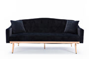 Loveseat sofa with stainless feet black velvet by La Spezia additional picture 10