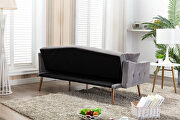 Loveseat sofa with stainless feet gray velvet by La Spezia additional picture 2