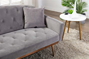 Loveseat sofa with stainless feet gray velvet by La Spezia additional picture 12