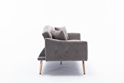 Loveseat sofa with stainless feet gray velvet by La Spezia additional picture 13