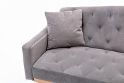 Loveseat sofa with stainless feet gray velvet by La Spezia additional picture 15