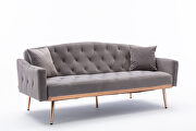 Loveseat sofa with stainless feet gray velvet by La Spezia additional picture 16
