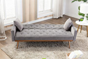 Loveseat sofa with stainless feet gray velvet by La Spezia additional picture 17