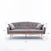 Loveseat sofa with stainless feet gray velvet by La Spezia additional picture 18