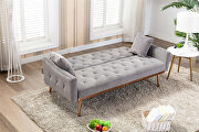 Loveseat sofa with stainless feet gray velvet by La Spezia additional picture 6