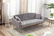 Loveseat sofa with stainless feet gray velvet by La Spezia additional picture 7