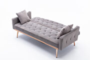 Loveseat sofa with stainless feet gray velvet by La Spezia additional picture 8
