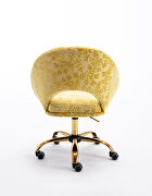 Modern leisure swivel office chair yellow velvet by La Spezia additional picture 6