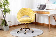 Modern leisure swivel office chair yellow velvet by La Spezia additional picture 9