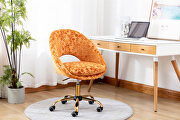 Modern leisure swivel office chair orange velvet by La Spezia additional picture 2