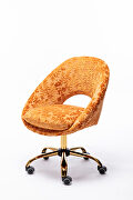 Modern leisure swivel office chair orange velvet by La Spezia additional picture 12